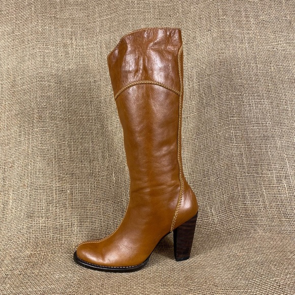STIVALI New York Boots Heeled Zip Leather Women SZ 6.5  37 - Picture 2 of 12